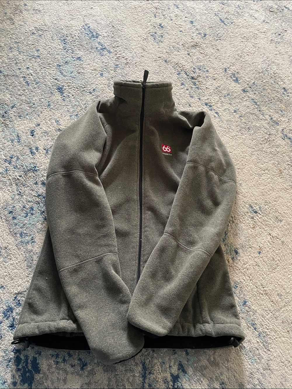 Womens Olive Fleece Jacket - Full Zip